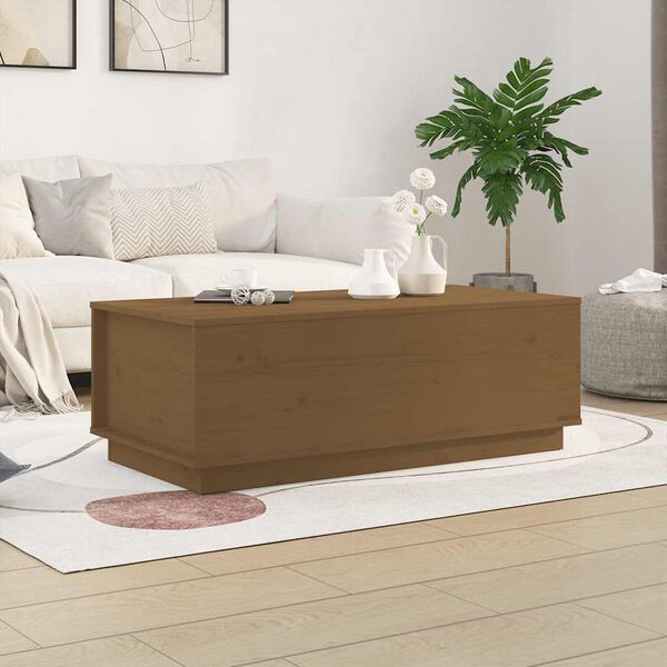 vidaXL Tavolino da Salotto ambra 100x50x35 cm Legno Massello di Pino