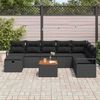 vidaXL Set Divano da Giardino con cuscino 9 pcs Nero Poly Rattan