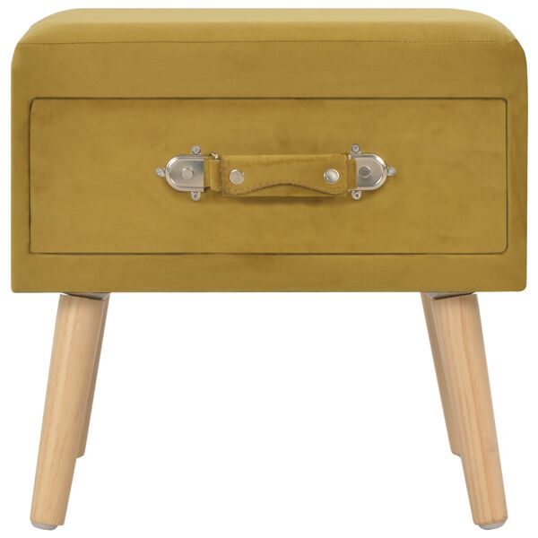 vidaXL Comodino Mustard 40x35x40 cm in Velluto