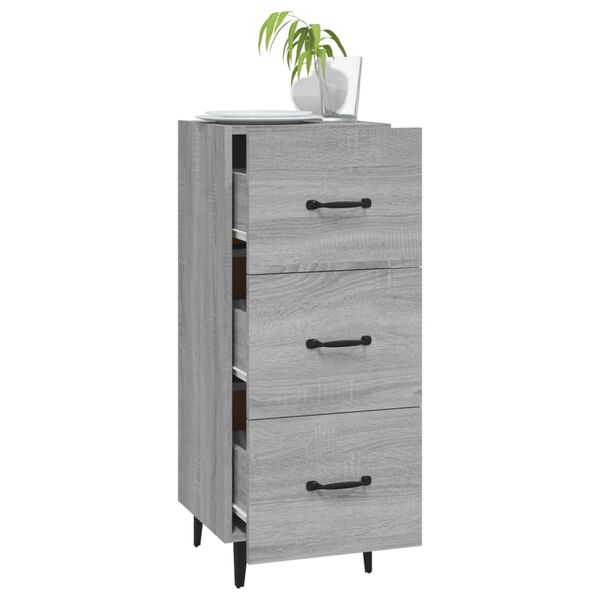vidaXL Credenza Grigio Sonoma 34,5x34x90 cm in Legno Multistrato