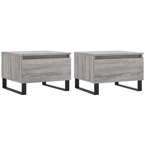 vidaXL Tavolini Salotto 2pz Grigio Sonoma 50x46x35cm Legno Multistrato