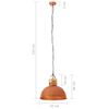 vidaXL Lampada Soffitto Industriale Rame Rotonda 42 cm E27 Legno Mango