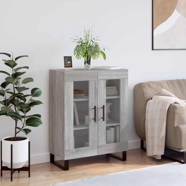 vidaXL Credenza Grigio Sonoma 69,5x34x90 cm in Legno Multistrato