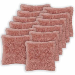 vidaXL Federa 12 pz HEERLEN Rosa 40 x 40 cm Fleece PV