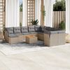 vidaXL Set Divani da Giardino 12 pz con Cuscini Beige in Polyrattan
