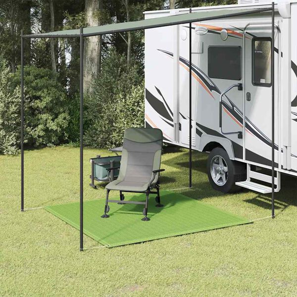 vidaXL Tappeto da Tenda Verde Chiaro 200x200 cm HDPE