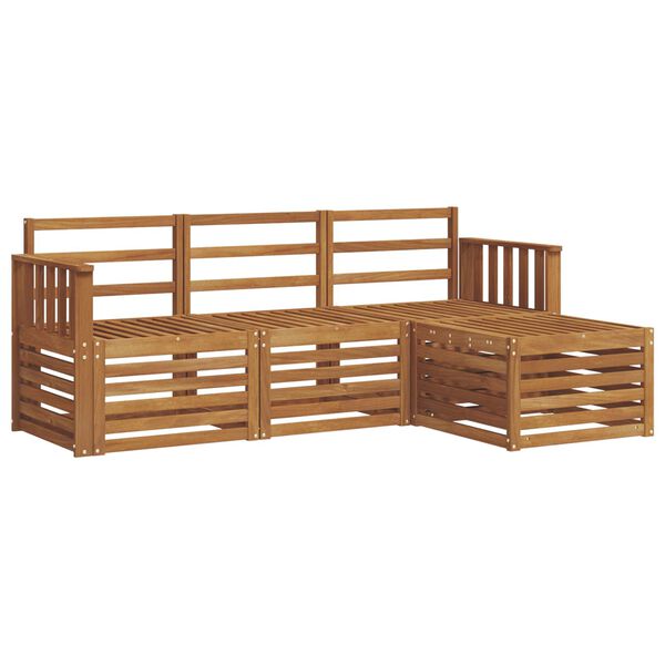 vidaXL Set divani 4 pcs Naturale Legno di Acacia Massello