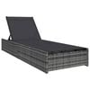 vidaXL Lettino da sole Grigio 200.5 x 70 x 75 cm polyrattan