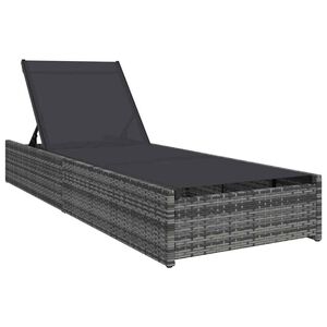 vidaXL Lettino da sole Grigio 200.5 x 70 x 75 cm polyrattan