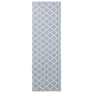vidaXL Runner Tappeto ORIZ 1150 gsm Grigio e Bianco