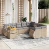 vidaXL Set Divano da Giardino 10 pz con Cuscini Beige in Polyrattan