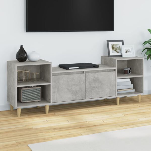 vidaXL Mobile per TV Grigio Cemento 160x35x55 cm Legno Multistrato