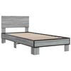 vidaXL Giroletto Grigio Sonoma 100x200 cm Legno Multistrato e Metallo