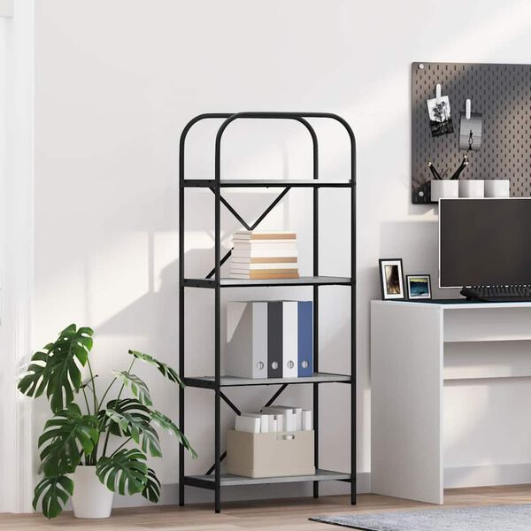 vidaXL Libreria Grigio Sonoma 60 x 30 x 146 cm Legno multistrato