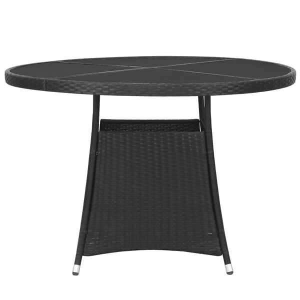 vidaXL Set Mobili da Pranzo per Giardino 5 pz in Polyrattan Nero