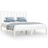 vidaXL Giroletto Bianco in Legno Massello 135x190 cm Double