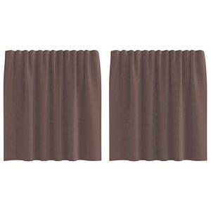 vidaXL Tende in Voile con Tasche per Aste 2 pz Marrone