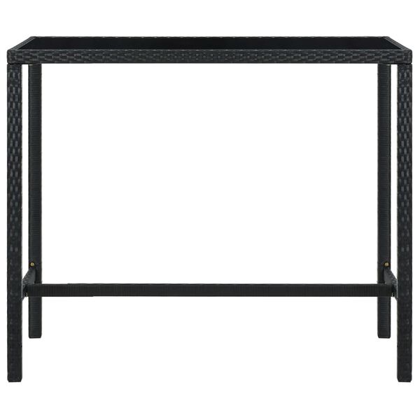 vidaXL Set Bar da Giardino 7 pz in Polyrattan Nero