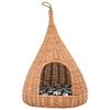 vidaXL Cesta per Gatti con Cuscino 40x60cm Teepee Salice Naturale