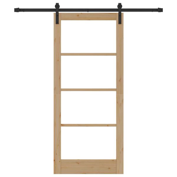 vidaXL Porta scorrevole ORKDAL Naturale e Nero 86 x 198,5 cm