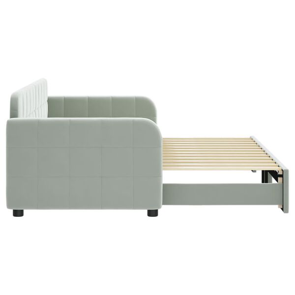 vidaXL Divano Letto con Letto Estraibile Grigio Chiaro 80x200 Velluto