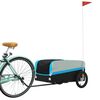 vidaXL Rimorchio da Bici Nero e Blu 45 kg in Ferro