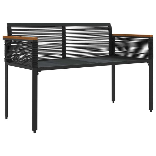 vidaXL Panchina da esterno Nero 117 x 54 x 74.5 cm polyrattan