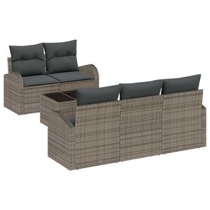 vidaXL Set Divano da Giardino Grigio 55 x 55 x 37 cm polyrattan
