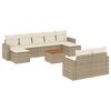 vidaXL Set Divano da Giardino 10 pz con Cuscini Beige in Polyrattan