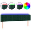 vidaXL Testiera a LED Verde Scuro 183x16x78/88 cm in Velluto