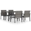 vidaXL Set da Pranzo da Giardino 5 pz in Polyrattan Grigio