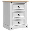 vidaXL Comodino Corona Bianco 53 x 39 x 66 cm Pino massello