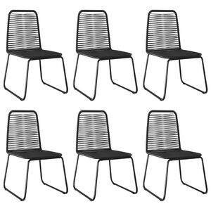 vidaXL Sedie da Giardino 6 pz in Polyrattan Nero