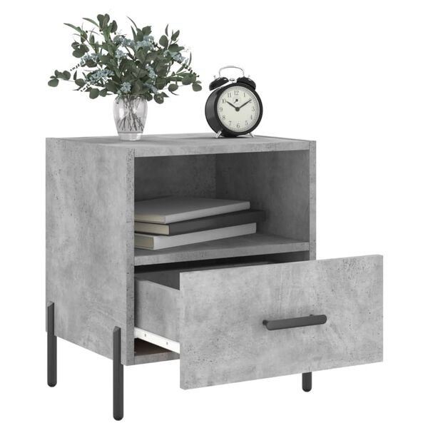 vidaXL Comodini 2 pz Grigio Cemento 40x35x47,5 cm in Legno Multistrato