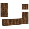 vidaXL Mobili TV a Muro 5pz Rovere Fumo in Legno Multistrato