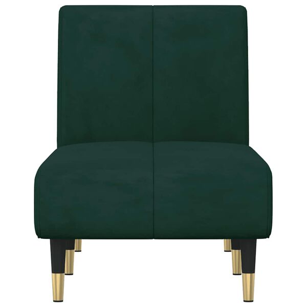 vidaXL Chaise Longue in Velluto Verde Scuro