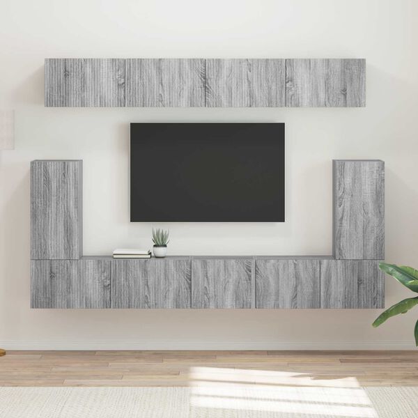 vidaXL Set mobile TV 5 pcs Grigio Sonoma Legno multistrato
