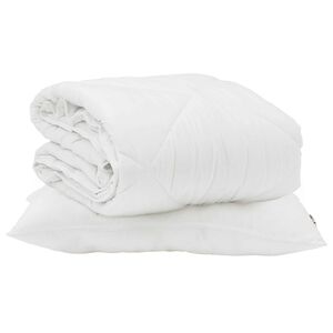 vidaXL Duvet Estivo con cuscino 2 pcs Bianco Microfibra