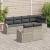 vidaXL Set Divano da Giardino Grigio chiaro polyrattan