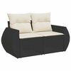 vidaXL Set Divani da Giardino 4 pz con Cuscini Nero in Polyrattan