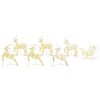 vidaXL Renne LED 7 pz 40 LED Oro 44 x 18 x 65,5 cm PET