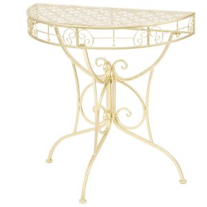 vidaXL Tavolino Vintage in Metallo Semicircolare 72x36x74 cm Oro