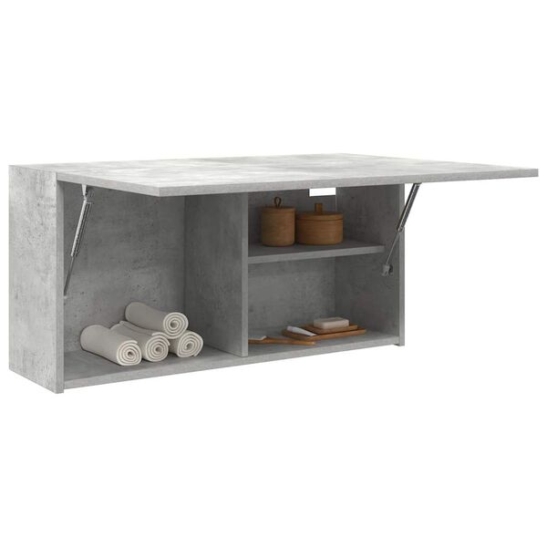 vidaXL Mobile da Bagno a Parete Grigio Cemento 80x25x40 cm Truciolato