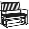 vidaXL Panca a Dondolo Nera 118x70x104,5cm in Legno Massello di Pioppo