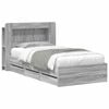 vidaXL Telaio del letto con storage Sonoma grigio 90 x 190 cm