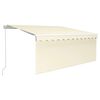 vidaXL Tenda da Sole Retrattile Manuale con LED 3x2,5 m Crema