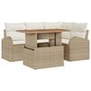 vidaXL Set Divano da Giardino 5 pz beige e panna