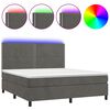 vidaXL Letto a Molle con Materasso e LED Grigio Scuro 160x200 cm