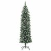 vidaXL Albero di Natale Artificiale Sottile Verde e Bianco 240 cm