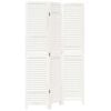 vidaXL Divisorio Ambienti 3Pannelli Bianco Legno Massello di Paulownia